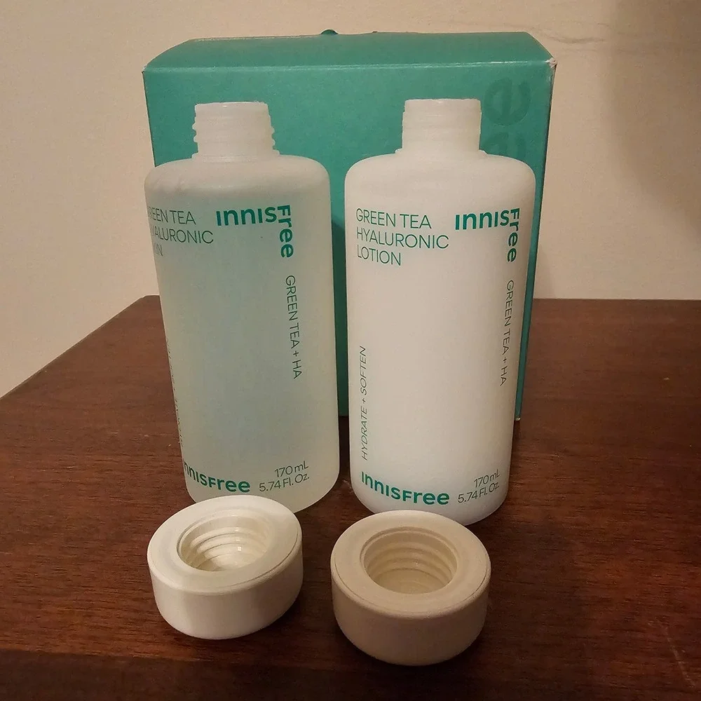 Innisfree Green Tea Hyaluronic Skin Care Set 170mL Toner & Lotion Duo New Sealed